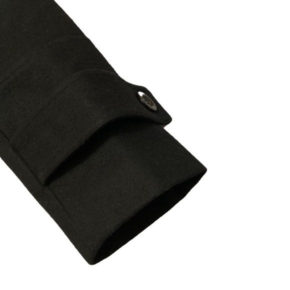 Hooded Toggle Black Pea Coat - Picture 7 of 10